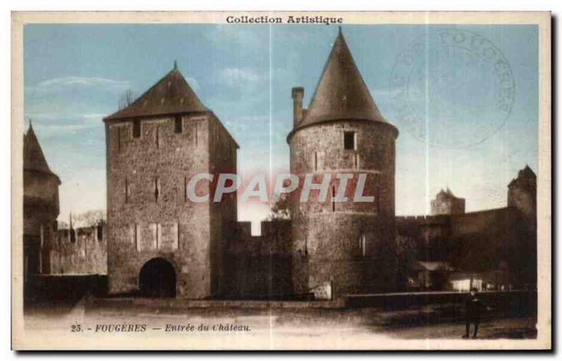 Old Postcard Fougeres Entree du Chateau