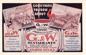 Atlantic City New Jersey G and W Restaurants Vintage Postcard AA40869