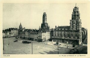 France Calais la place d'armes et le beffroi Postcard