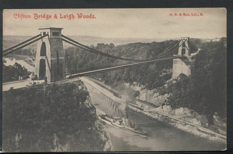 Bristol Postcard - Clifton Bridge and Leigh Woods     RS10108