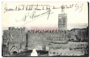 Old Postcard Fez Gate and mosque Bab Guissha