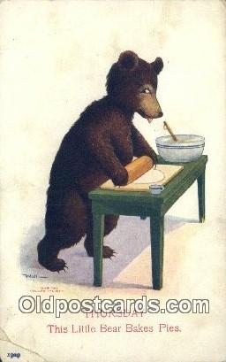 Thursday Busy Bear Series 79, The Ullman MFG 1906, Bear Postcard Bears, trage...