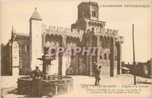 Old Post Card Auvergne SCENIC-BAINS The ROYAT the Church and the Fountain