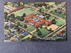 Airview Bosse High School Evansville IN Linen Postcard H2057081840