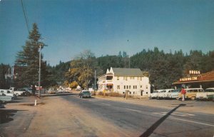 Felton California Town Scene, Felton Drug Store, Chrome Vintage Postcard U6987