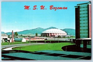 Bozeman Montana MT Postcard View Of Montana State University M.S.U. Campus