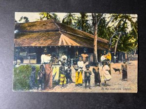 Mint Ceylon Postcard At the Road Side Native Family