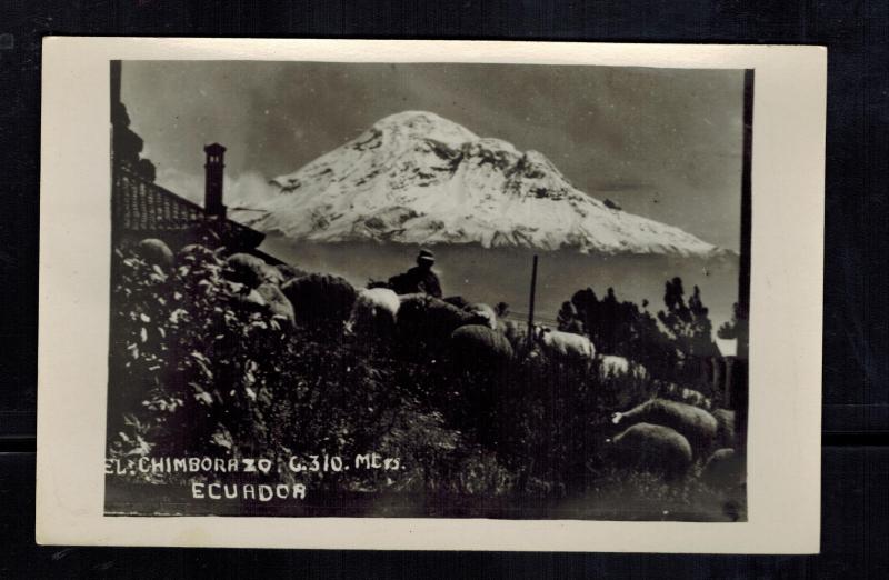 Mint Real Picture Postcard El Chimborazo Volcano Ecuador RPPC