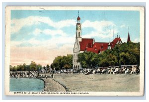 Vintage German Building And Bathing Beach, Jackson Park, Chicago. Postcard P145E