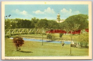 Postcard Port Hope Ontario c1930s Rotary Park Northumberland County PECO