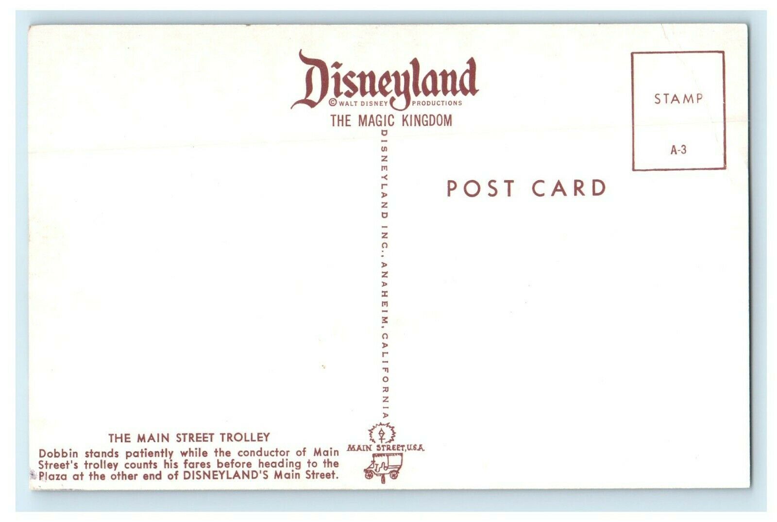 Disneyland The Main Street Trolley Horse Drawn Anaheim California CA