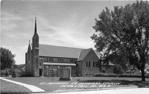 Mapleton Iowa St Matthew Evangelical Lutheran Church 1963 RPPC Postcard 20-2644