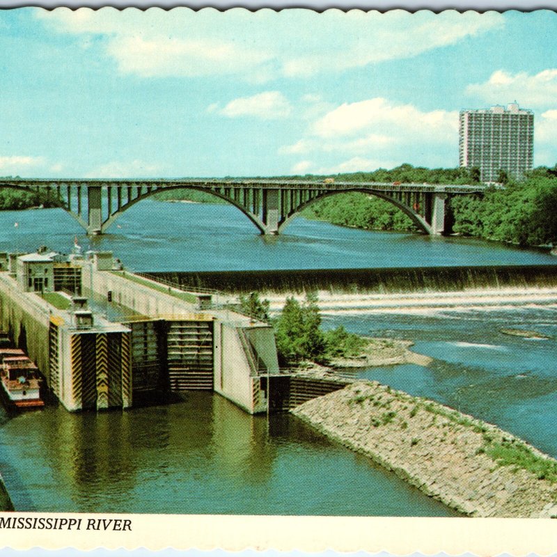 c1970s Minneapolis / St. Paul, MN Government Dam Locks Ford Bridge 4x6 PC M11