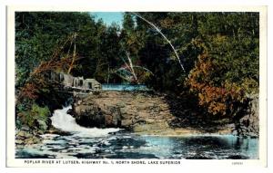 Early 1900s Poplar River at Lutsen, MN Hwy 1 North Shore, Lake Superior Postcard