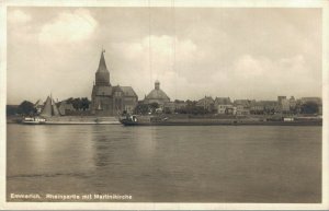 Germany Emmerich Rheinpartie mit Martinikirche RPPC 05.36