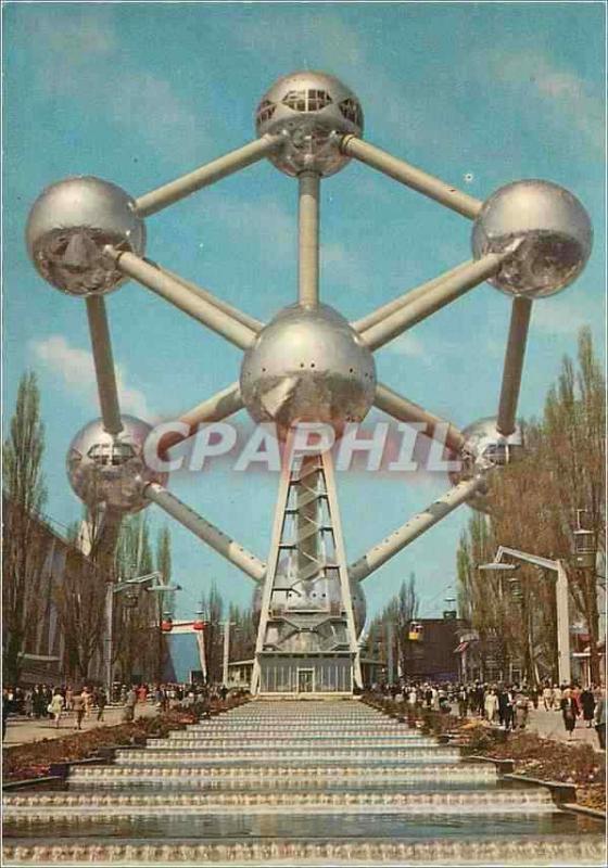 CPM Atomium haut 102m diametre des spheres 18m poids 2200t Bruxelles Flamme Atom