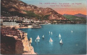 Monaco Monte Carlo Vue Generale Les Régates Vintage Postcard 04.10