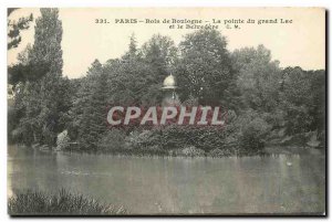 CARTE Postale Old Paris Bois de Boulogne Grand Lake Pointe and Belvedere