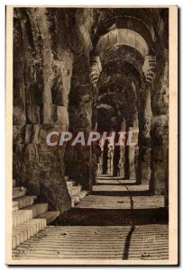 Nimes Old Postcard gallery going around the arenas