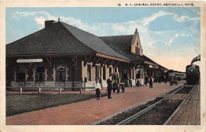 J64/ Ashtabula Ohio Postcard c1910 NYC Railroad Depot Station Train  205