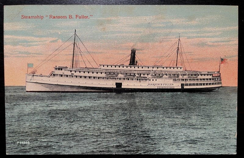 Vintage Postcard 1907-1915 Steamship Ransom B. Fuller, Bath, Maine (ME)