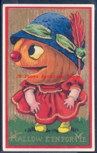 Halloween, Samson Brothers Gelatin No 7107-6, JOL Head Woman with Blue Hat, Wall