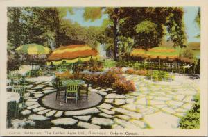 Garden Restaurant The Golden Apple Gananoque Ontario ON UNUSED Postcard D90