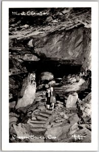 Oregon Caves Ghost Chamber Oregon OR Rock Formation Real Photo RPPC Postcard