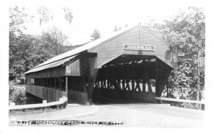 J51/ Ellis River New Hampshire RPPC Covered Bridge Postcard c1950s 151