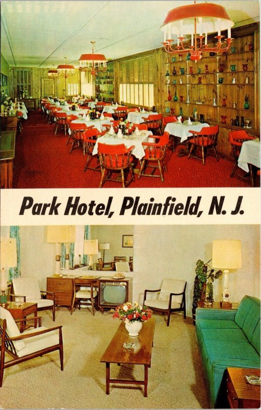 Dual View Park Hotel Plainfield NJ New Jersey VTG Postcard UNP Chrome Arlington 