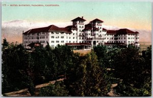 Hotel Raymond Pasadena California CA Trees Outside the Building Postcard