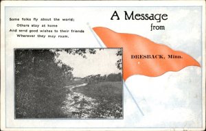 Dresback Minnesota Pennant Greeting Scenic River or Stream Vintage Postcard