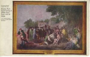 Benjamin West Painting William Penn's Treaty w Indians Vintage Postcard E5