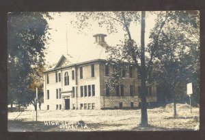 RPPC DYSART IOWA HIGH SCHOOL BULDING 1909 VINTAGE REAL PHOTO POSTCARD