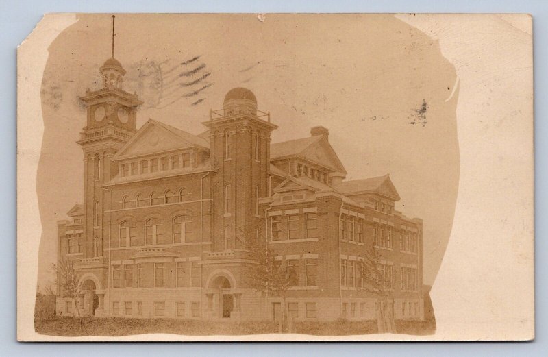 J98/ Bartlesville Oklahoma RPPC Postcard c1910 High School Building 259