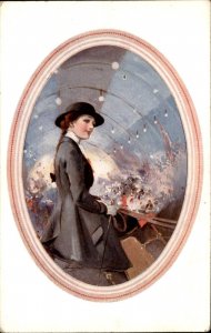 London England Beautiful Woman International Horse Show c1912 Vintage Postcard