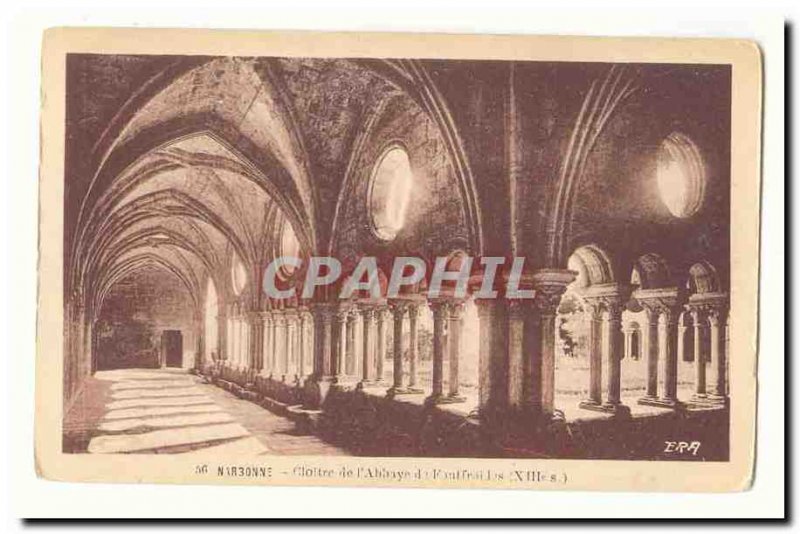 Narbonne Postcard Old Cloister of & # 39abbaye of Fontfroi (13th)