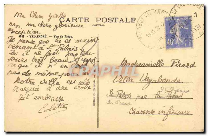 Old Postcard Val Andre Beach View