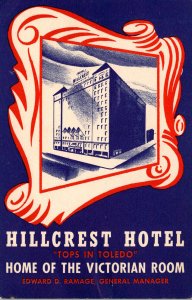 Ohio Toledo Hillcrest Hotel