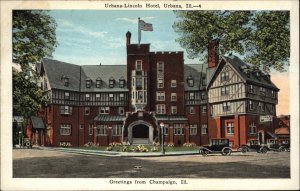 Urbana Illinois IL Hotel c1920s Postcard