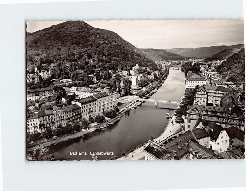 Postcard Lahnabwärts Bad Ems Germany