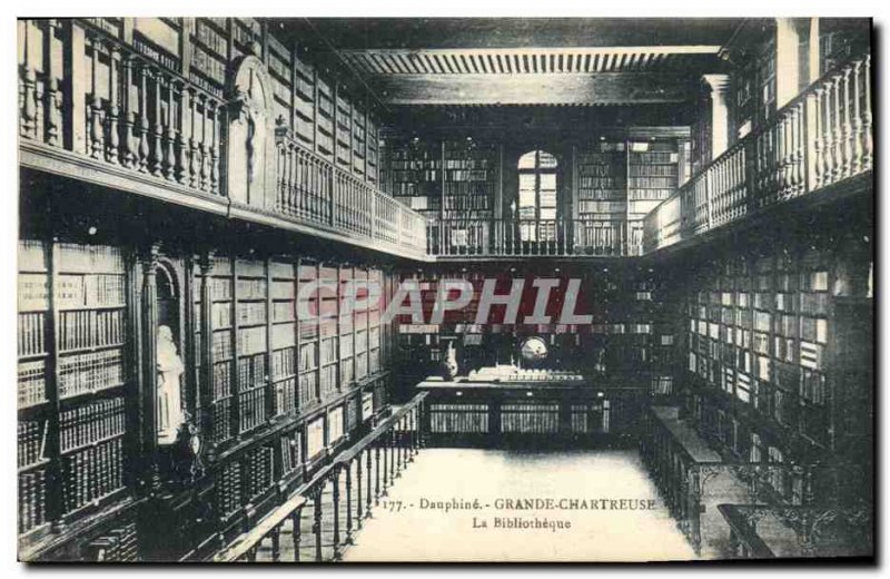 VINTAGE POSTCARD Dauphine Large Chartreuse the Library