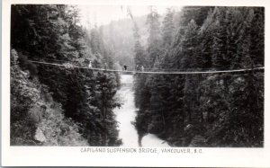 Capilano Suspension Bridge Vancouver BC Canada Gowen Sutton Real Photo Postcard