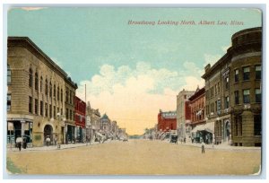 c1910 Broadway Looking North Exterior Building Albert Lea Minnesota MN Postcard