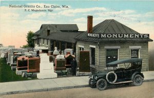 Postcard Wisconsin Eau Claire National Granite Company autos 23-13554