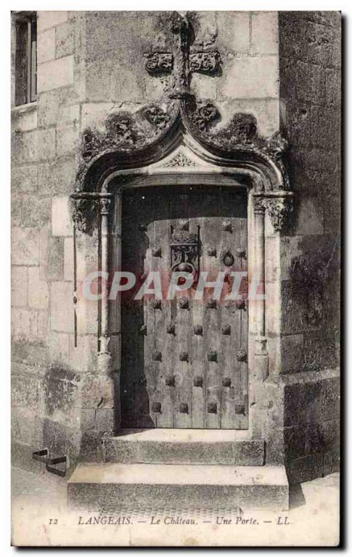 Old Postcard Langeais The castle A door