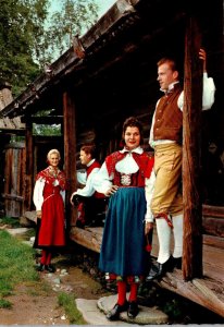 Sweden Stockholm Skansen Locals In Traditional Costume