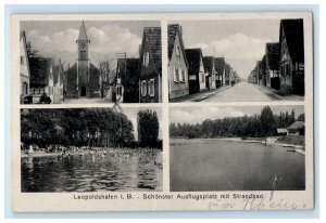 c1910 Multiview of Schonster Ausflugsplatz Leopoldshafen i. B Germany Postcard 