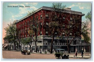 Boise Idaho Postcard Hotel Bristol Building Classic Cars Exterior c1910 Vintage