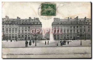 Postcard Old Rennes Place Du Palais Street Rourbon